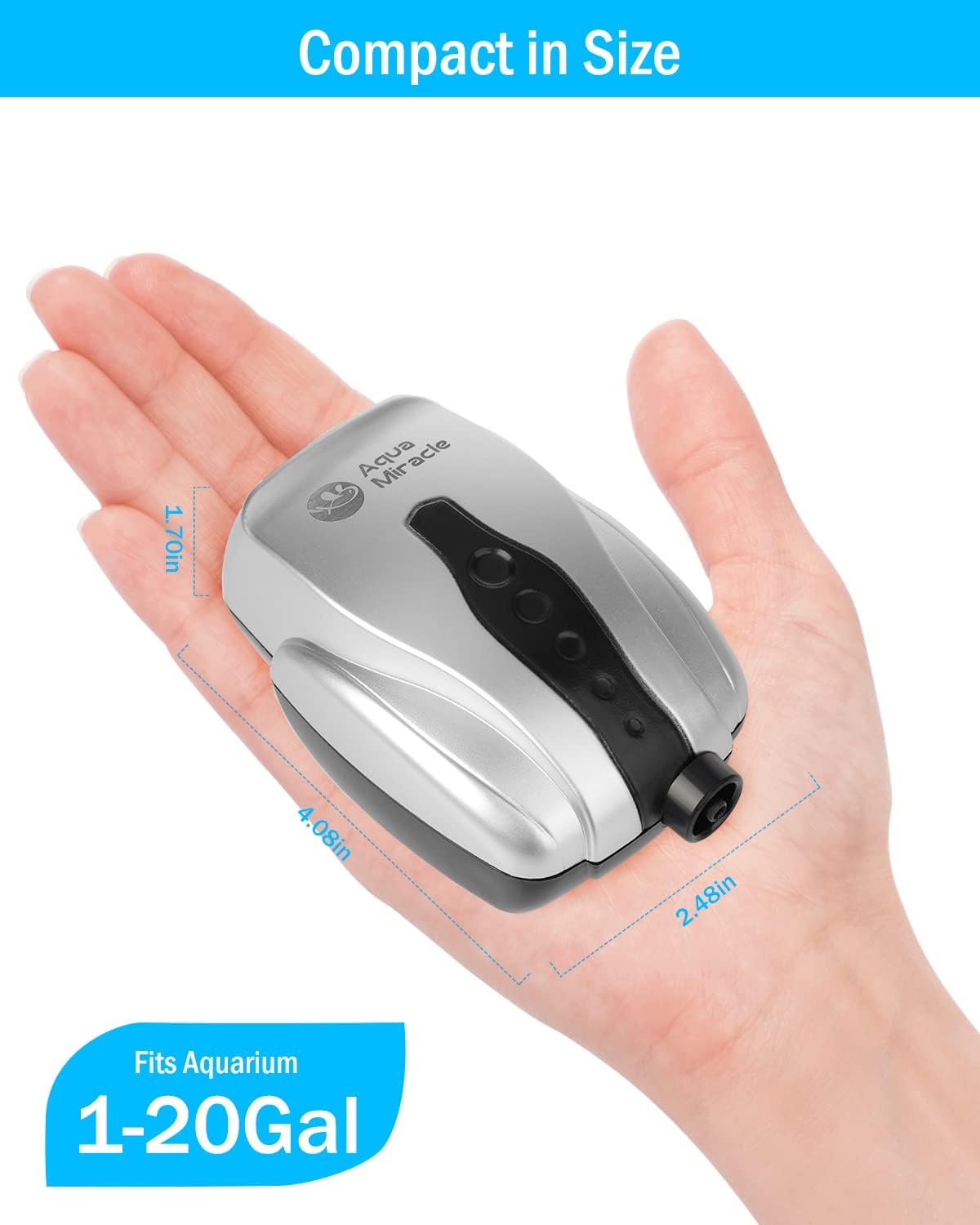 AquaMiracle Aquarium Air Pump Fish Tank Bubbler 6