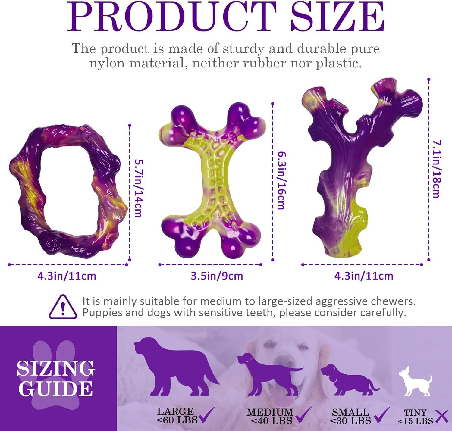 Tough Dog Toys for Aggressive Chewers 3 Pack2